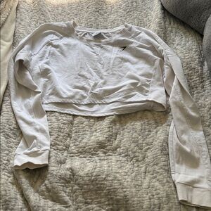 Gymshark White Cropped Sweatshirt
